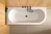 BESCO Wanna wolnostojąca Avita A-line 170 Lewa + syfon klik-klak chrom z przelewem slim #WAA-170ALS